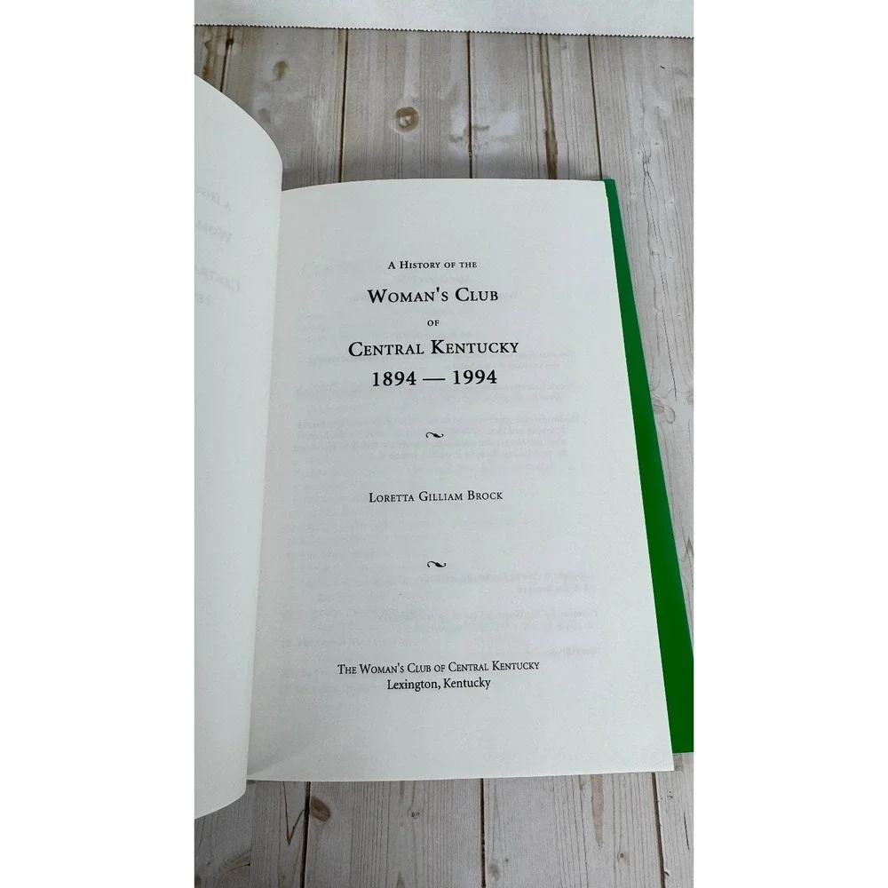 A History of the Woman's Club Central Kentucky Brock 1996 First Edition Local